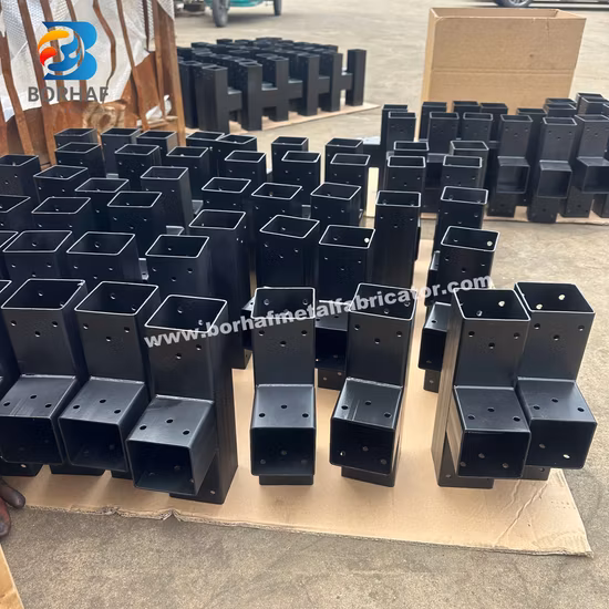 Individuelle Pergola-Eckhalterung mit Pulverbeschichtung und HDG-Finish für 4x4-Holzpfosten