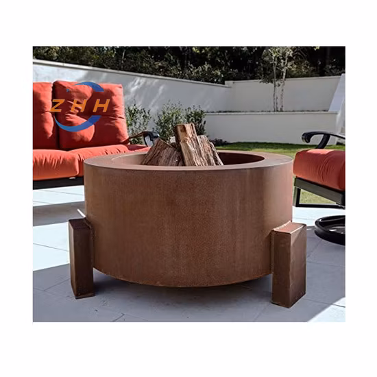 Outdoor-Feuerstelle, kundenspezifisches Produkt, antike Rost-Corten-Gas-Feuerstelle